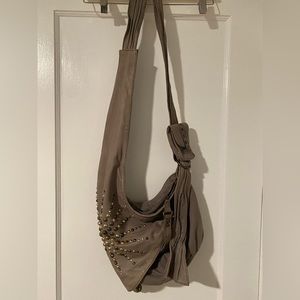 Diesel leather canvas shoulder purse Crossbody sling New without tags grey gray